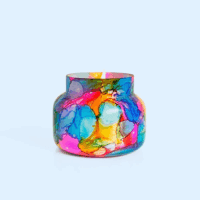 Volcano Candle - Rainbow Watercolor Signature Glass Jar Candle - Luxury Aromatherapy Candle - Tropical Fruits & Sugared Citrus Candle (19 Oz) - Image 2