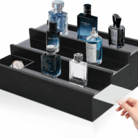 Cologne Organizer for Men - 3 Tier Cologne Stand Perfume Holder with 3 Hidden Compartments,Perfume Display Holder for Cologne,Mens Organizer Station for Dresser, Beside, Men'S Gift