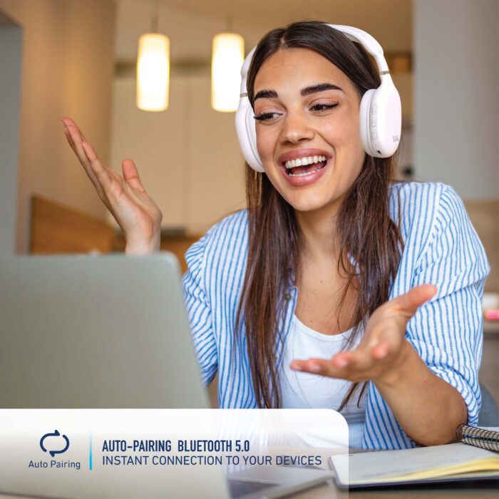 Foldable Wireless Headphones, Bluetooth Over-Ear Headset with Built-In Mic - Image 6