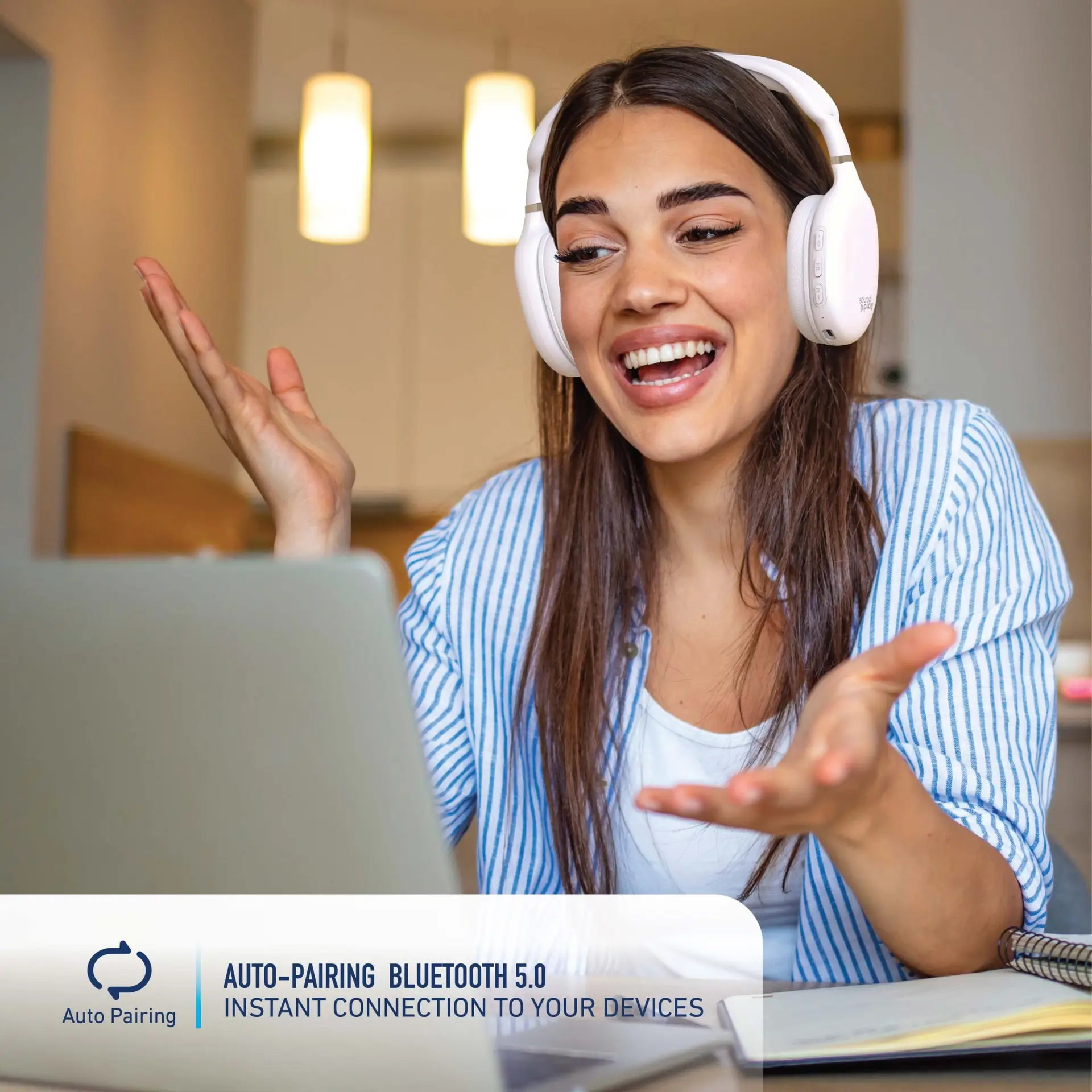 Foldable Wireless Headphones, Bluetooth Over-Ear Headset with Built-In Mic - Image 6