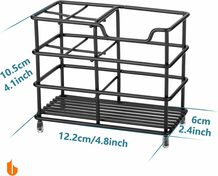 304 Stainless Steel Bathroom Toothbrush Holder Toothpaste Holder Stand Bathroom Accessories Organizer, Black - Image 2