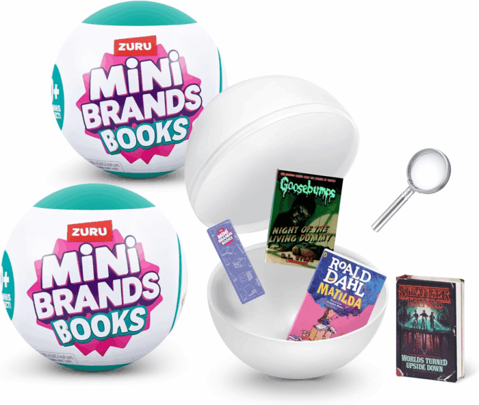 Books (2 Pack) by  Real Miniature Book Brands Collectible Toy, Capsules of 5 Mystery Miniature Books with Real Readable Pages and Accessories for Kids, Teens, Adults