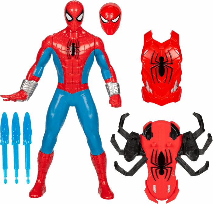 Spider-Man Thwip Blast Spider-Man Action Figure with Accessories, 11-Inch-Scale Super Hero Toys for Kids Ages 4 and Up