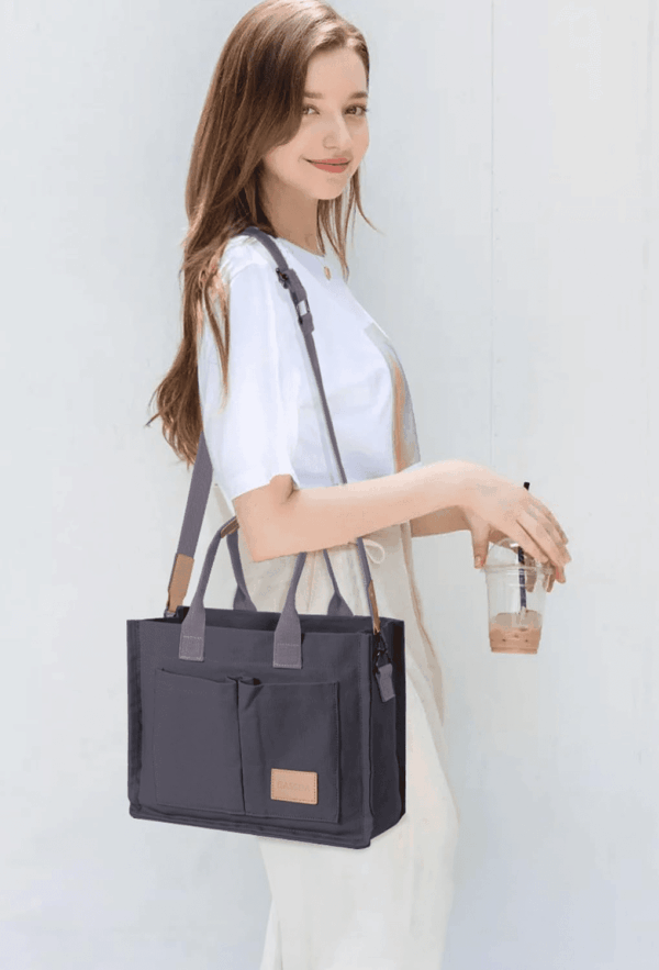 Tote Bags for Women Canvas Tote Purse Crossbody Bags with Pockets Top Handle Shoulder Handbags Satchel Bags for Women - Image 6