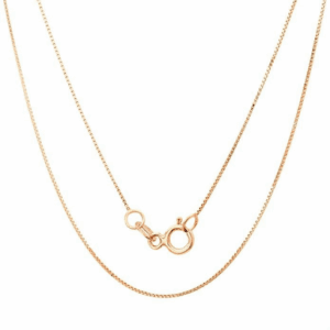 10K SOLID Yellow or White or Rose/Pink Gold 0.45Mm Shiny Classic Box Necklace Chain for Pendant and Charms with Spring Ring Clasp Womens Jewelry (16", 18" or 20 Inch)
