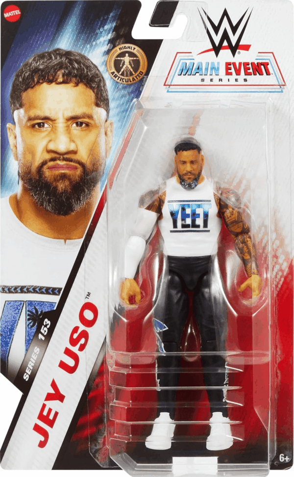 WWE Jey USO Action Figure, Main Event Series #153 6-Inch Collectible with 10 Articulation Points & Life-Like Look - Image 2