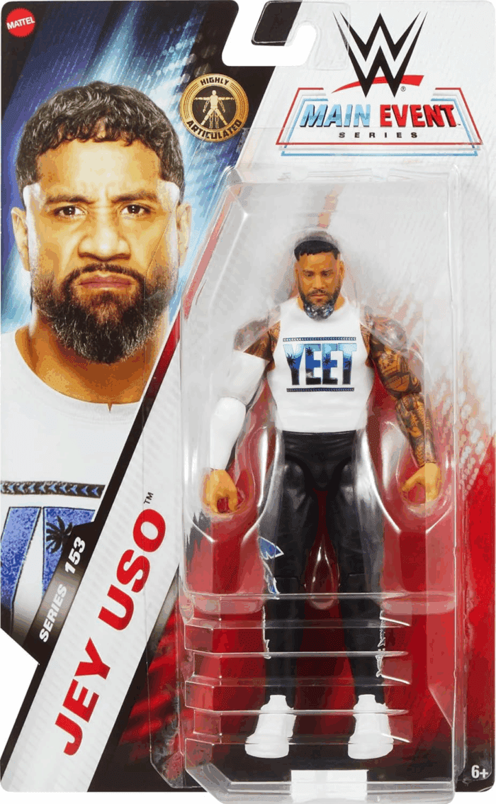 WWE Jey USO Action Figure, Main Event Series #153 6-Inch Collectible with 10 Articulation Points & Life-Like Look - Image 2