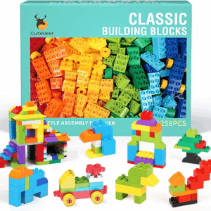 258 Piece Classic Big Building Blocks Set for Kids Toddlers Compatible with All Major Brands, Large Building Bricks STEM Toys with Gift Box for All Ages Boys Girls