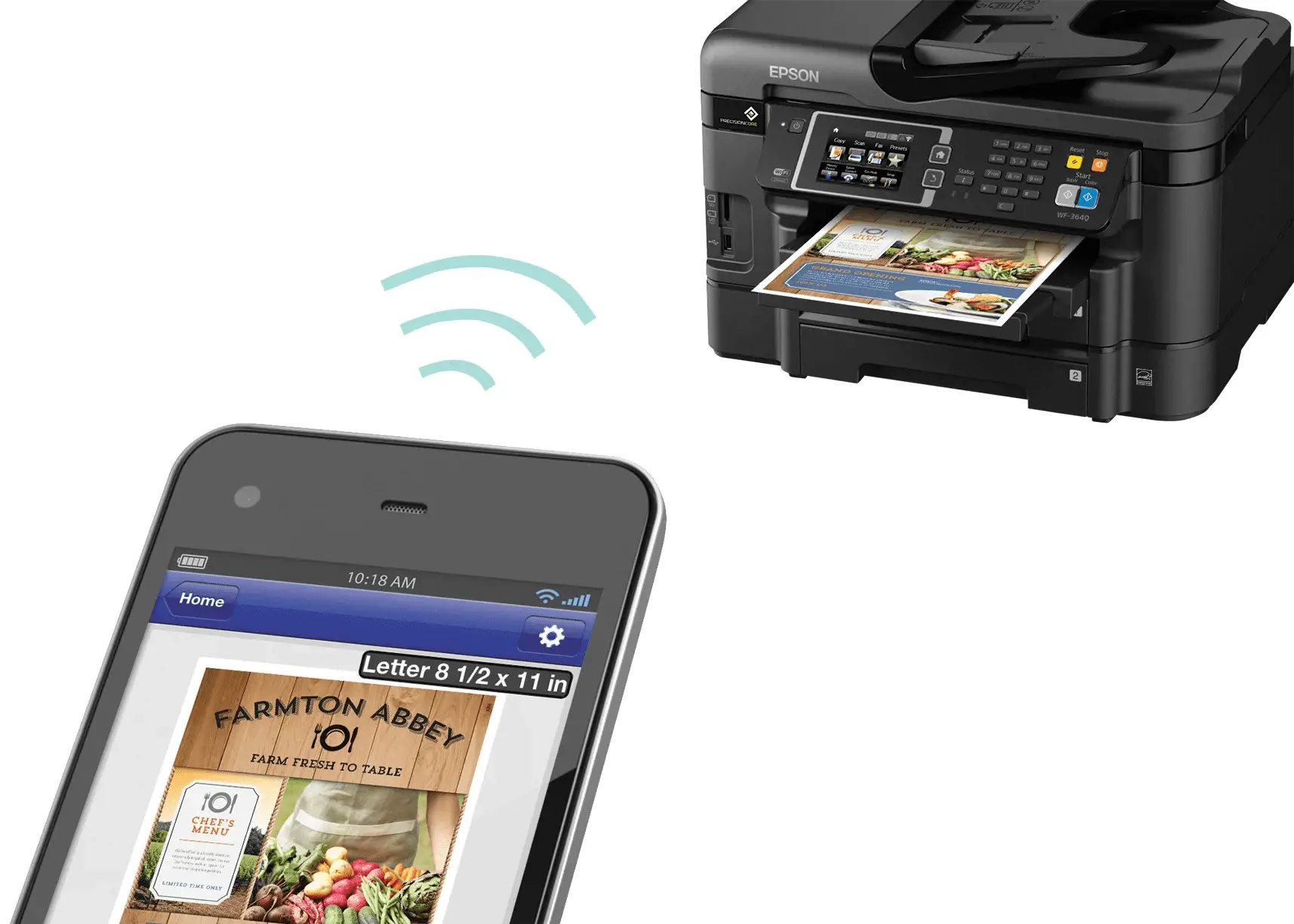 Workforce WF-3640 All-In-One Wireless Color Printer/Copier/Scanner/Fax Machine - Image 3