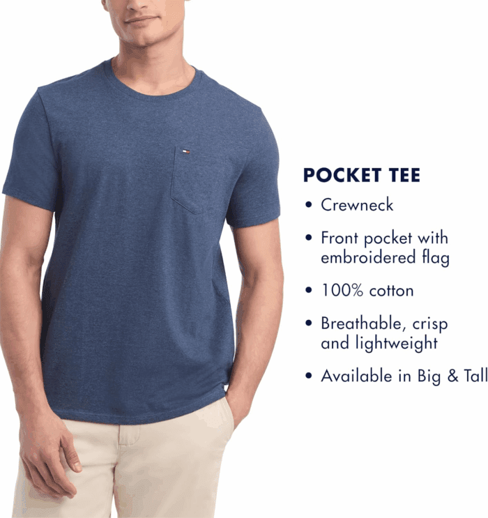 Men'S Essential Short Sleeve Cotton Crewneck Pocket T-Shirt - Image 3