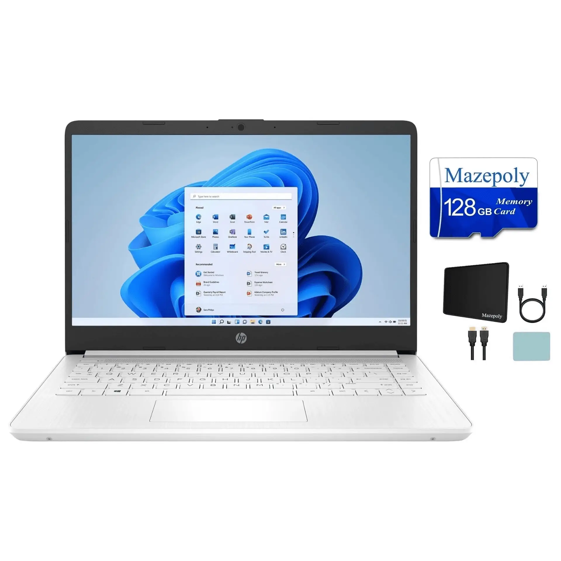 14” HD Laptop, Intel Celeron N4120, 4GB RAM, 64GB Emmc, Windows 11 Home in S Mode, Snowflake White - Image 9