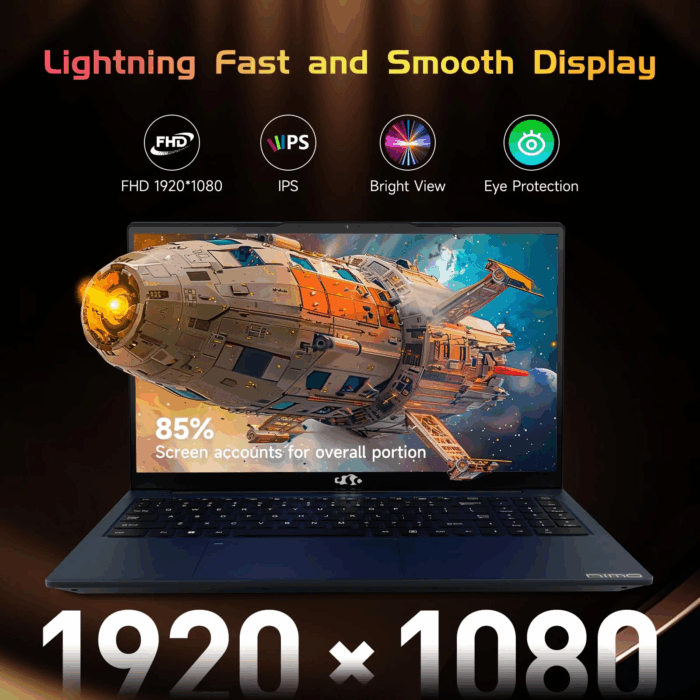 2025 Newest , 15.6-Inch FHD Display  with Intel Quad Core-12Th N100(Up to 3.4Ghz), 16GB RAM 1TB ROM Business  Computer, Fingerprint, Type C, Windows 11 Home, Blue - Image 3