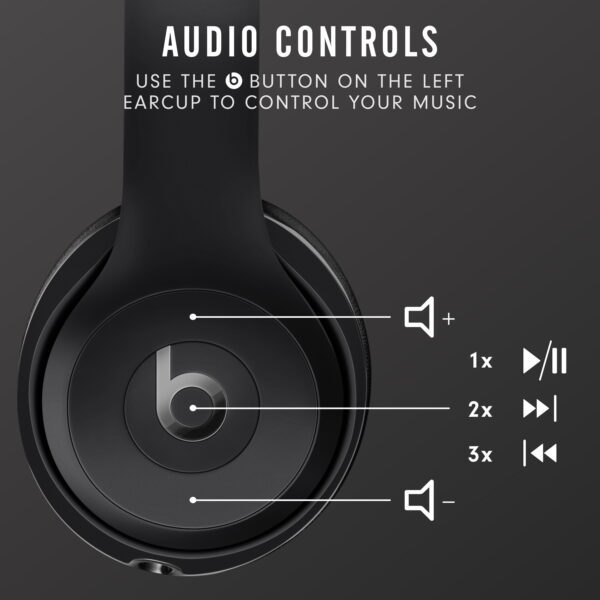 Solo3 Casual Listening Active Noise Cancellation Bluetooth On-Ear Headphones, Black - Image 4