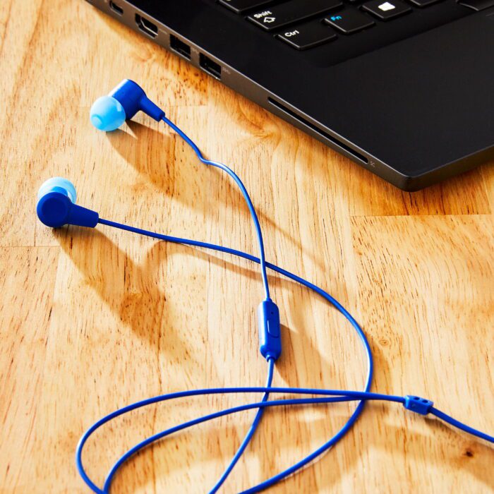 Earphones with Mic In-Ear Headphones, Blue - Image 2