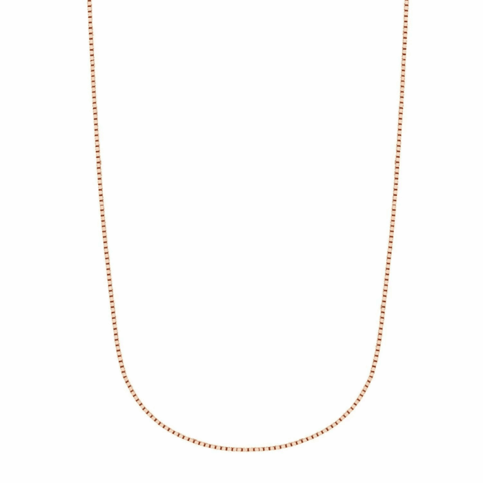 10K SOLID Yellow or White or Rose/Pink Gold 0.45Mm Shiny Classic Box Necklace Chain for Pendant and Charms with Spring Ring Clasp Womens Jewelry (16", 18" or 20 Inch) - Image 2