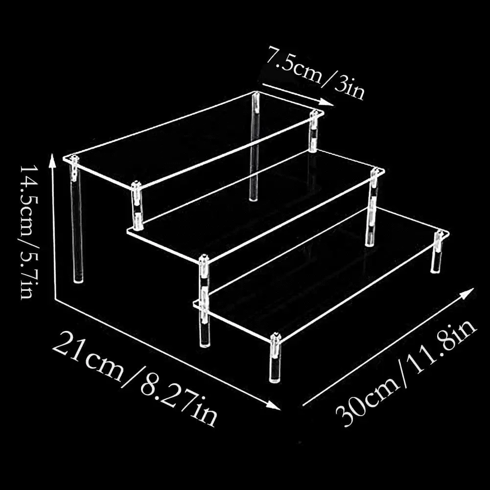 3-Level Display Stand for Toys & Fragrances Transparent Acrylic Cologne Organizer - Image 3