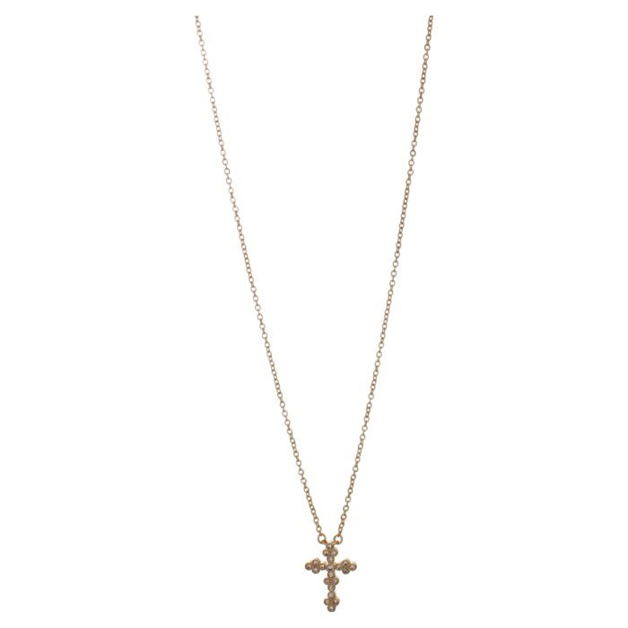 Gold Tone Cross Necklace - Image 2
