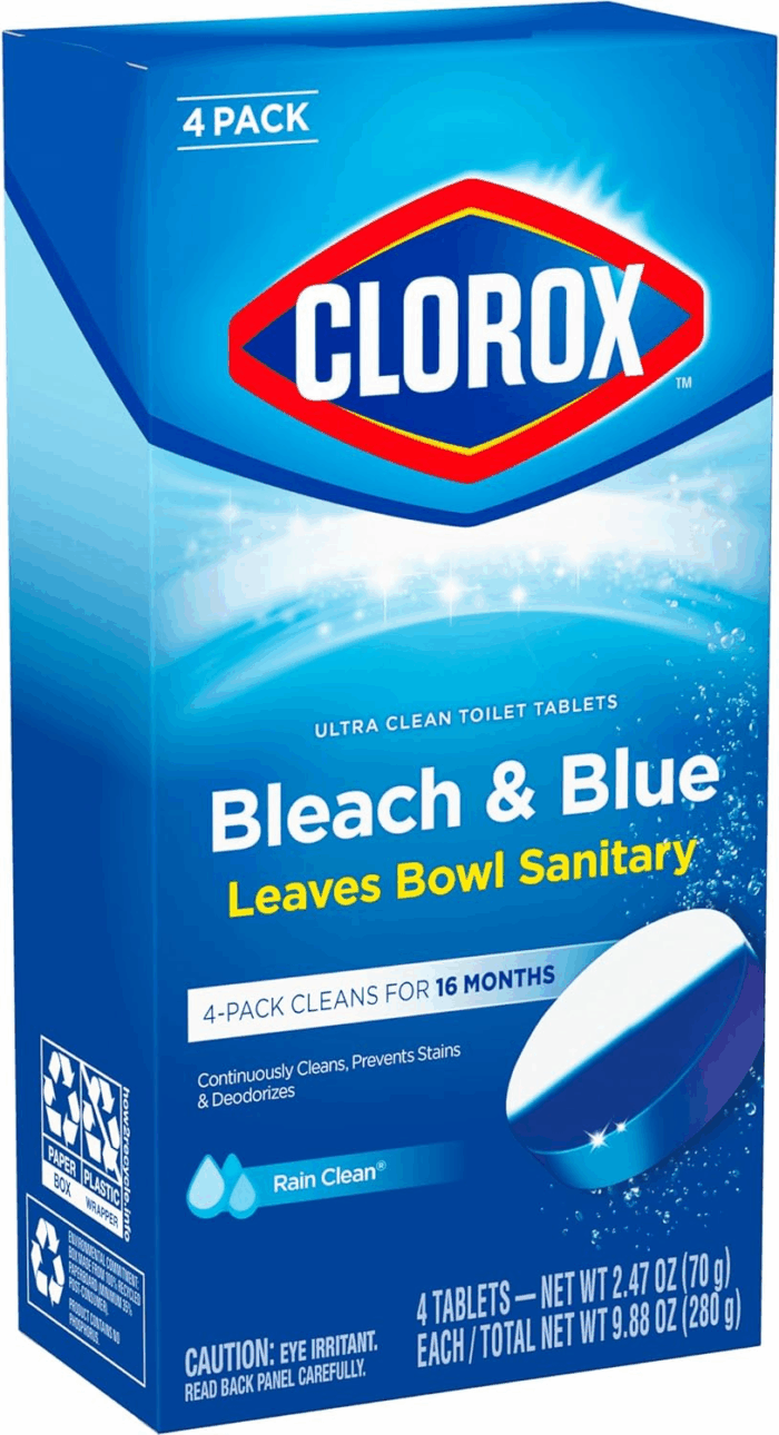 Ultra Clean Toilet Tablets Bleach & Blue, Rain Clean, 4 Ct (Package May Vary) - Image 4