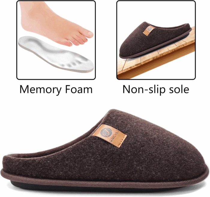 Mens Cozy Memory Foam Scuff Slippers Slip on Warm House Shoes Indoor/Outdoor with Best Arch Support - Image 5