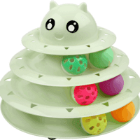 Cat Toy Roller 3-Level Turntable Cat Toy Balls with Six Colorful Balls Interactive Kitten Fun Mental Physical Exercise Puzzle Toys