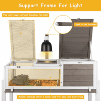 Tortoise Habitat Turtle Enclosure with Detachable Legs, Wooden Indoor Reptile Cage for Small Animals with Leakproof Tray - Image 6