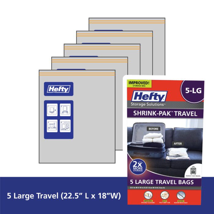 SHRINK-PAK 5 Large Rolled Compression Travel Bags, Travel Organization, Adults and Tweens - Image 6