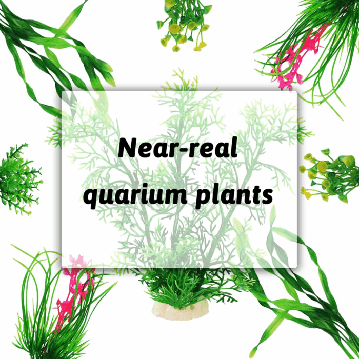Fish Tank Accessories Aquarium Decorations Plants, 9Pcs Green Fish Tank Decorations Plants and Cave Rock Decoration Decor Set, Aquarium Decor Plastic Plants - Image 4