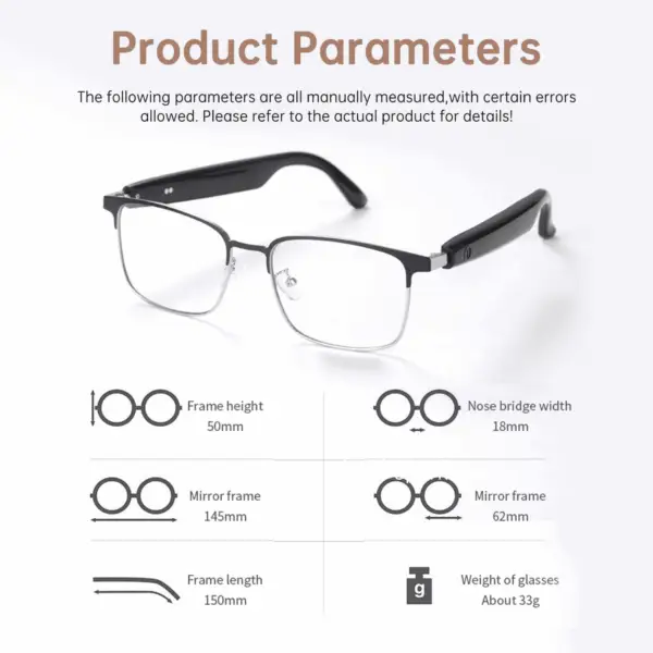 Bluetooth Audio Smart Glasses, Blue Light Glasses for Women Men, Remote Shooting, Open Ear Sound Mic & Speakers, Magnetic Charging, Color-Changing Polarized Sunglasses Lenses, Voice Assistant（Gs06S) - Image 2