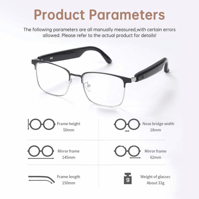 Bluetooth Audio Smart Glasses, Blue Light Glasses for Women Men, Remote Shooting, Open Ear Sound Mic & Speakers, Magnetic Charging, Color-Changing Polarized Sunglasses Lenses, Voice Assistant（Gs06S) - Image 2