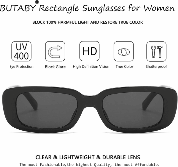 Rectangle Sunglasses for Women Retro Driving Glasses 90’S Vintage Fashion Narrow Square Frame UV400 Protection - Image 3