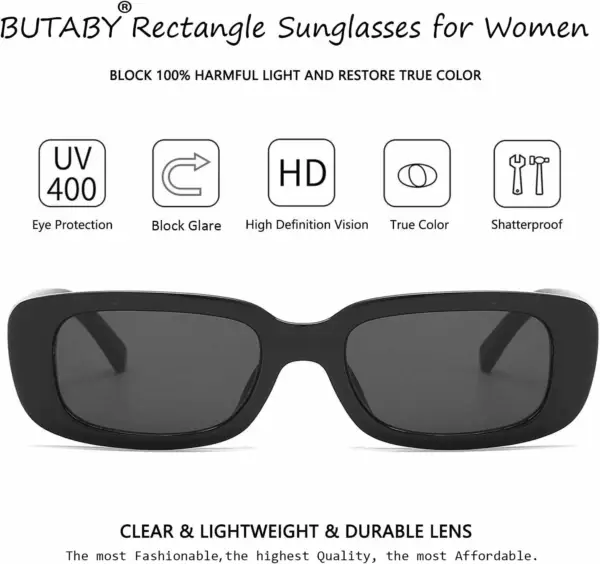Rectangle Sunglasses for Women Retro Driving Glasses 90’S Vintage Fashion Narrow Square Frame UV400 Protection - Image 3