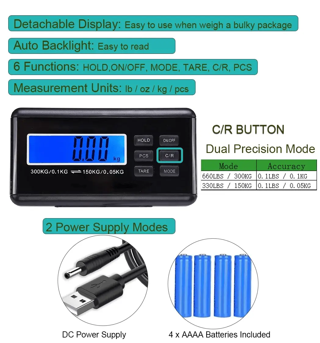 660Lbs LCD Screen Large Shipping Postal Scale - Image 5