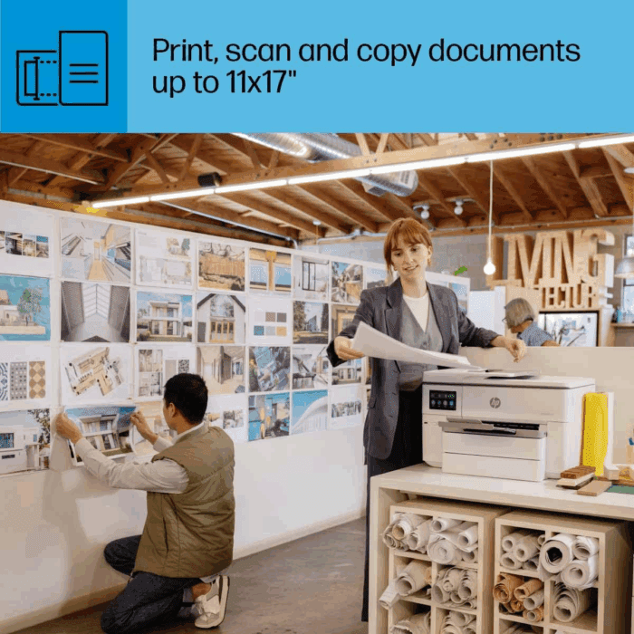 Officejet Pro 9730E Wide Format Wireless All-In-One Color Inkjet Printer, Print, Scan, Copy up to 11X17', ADF, Duplex Printing Best for Office, 3 Months of Instant Ink Included (537P6A) - Image 14