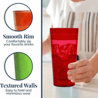Cafe Plastic Reusable Tumblers (Set of 16) 20-Ounce Water Cups Assorted Colors | Restaurant Style Drinking Glasses Value Set, Stackable, Bpa-Free, Made in the USA | Top-Rack Dishwasher Safe - Image 4