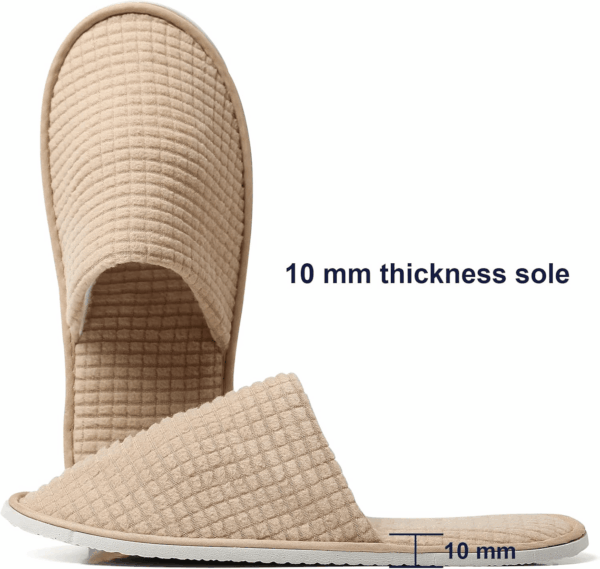 SPA Guest Slippers, 6/12 Pairs Reusable Washable Unisex Spa Slippers for Hotel Bedroom Wedding Party Travel - Image 4