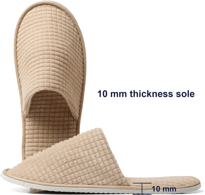 SPA Guest Slippers, 6/12 Pairs Reusable Washable Unisex Spa Slippers for Hotel Bedroom Wedding Party Travel - Image 4