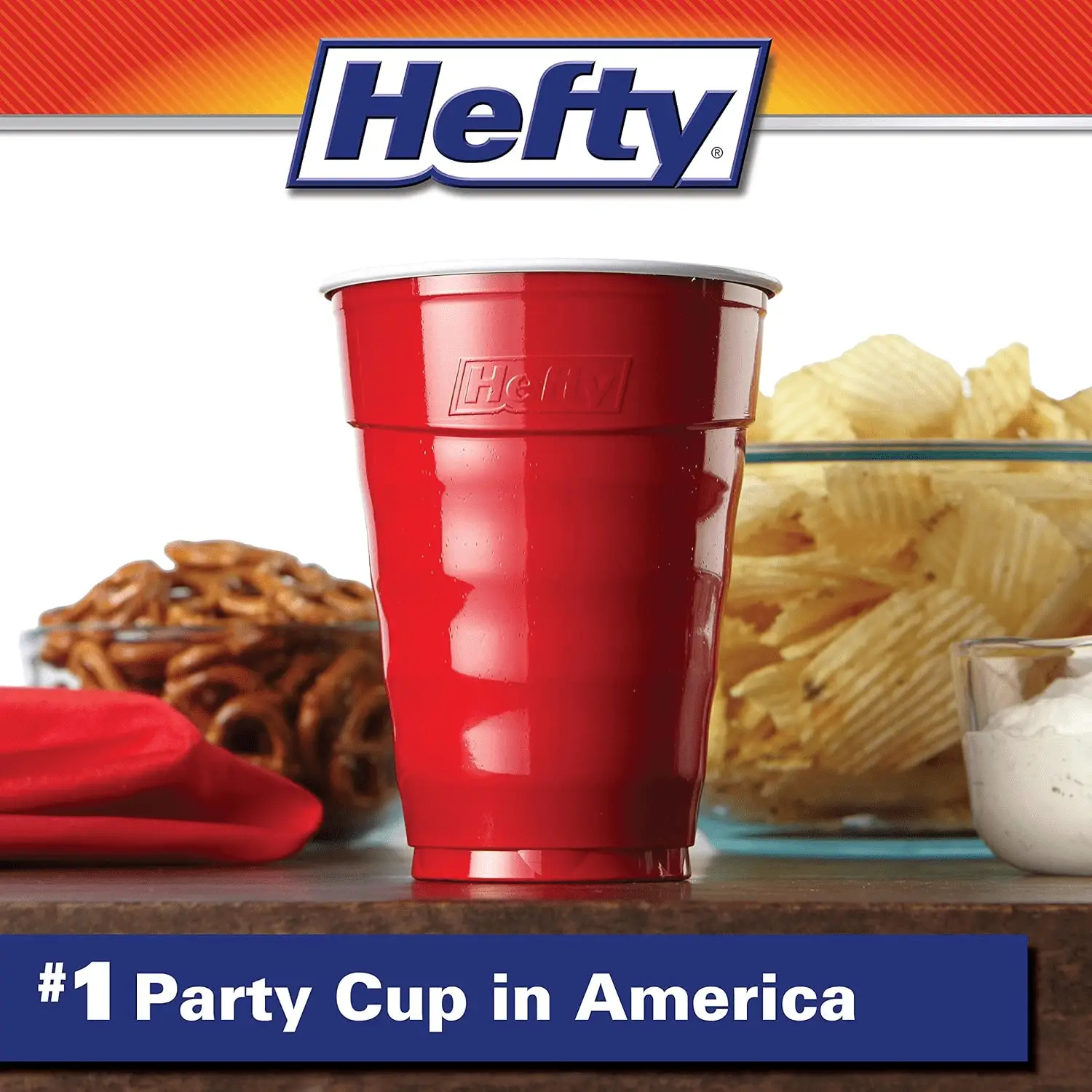 Party on Red Plastic Cups, Disposable Plastic Party Cups for Easy Cleanup and Large Gatherings, Red Cups for Bbqs, Birthdays, Parties, and More, 18 Ounce, 50 Count - Image 3