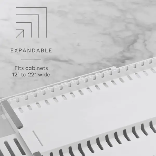Storemore Expandable Cookware Rack, Adjustable Pan Organizer for Kitchen Cabinet Storage, White - Image 2