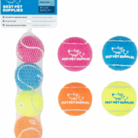 Squeaky Tennis Toys for Dogs, 4-Pack, Heavy-Duty Interactive Pet Toys for Throwing and Fetching, Supports Exercise and Natural Behavior Training, Durable - Small