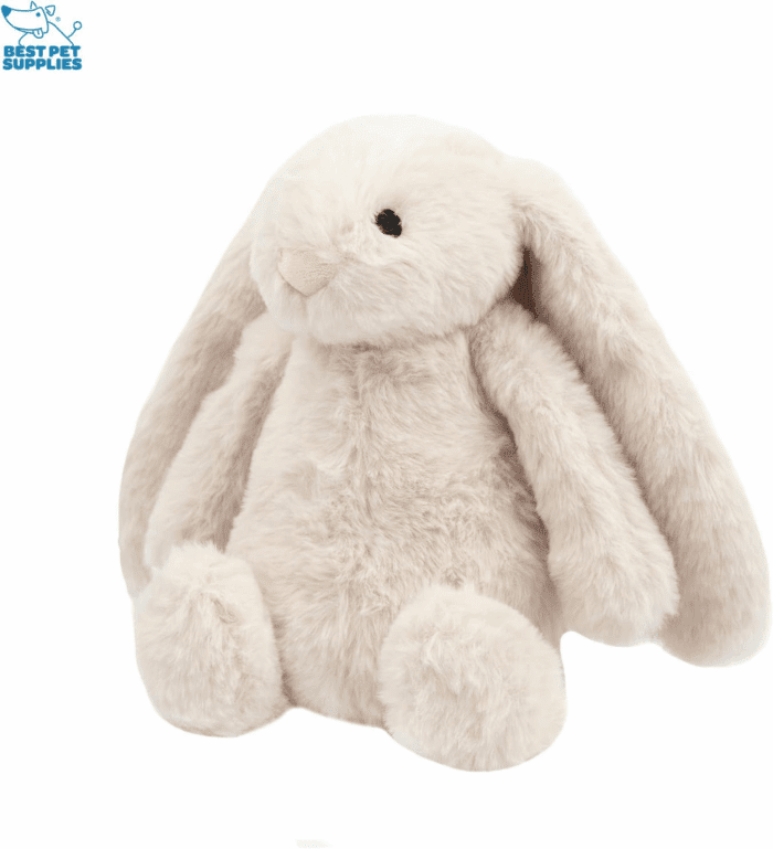 Interactive Bunny Buddy Dog Toy with Crinkle and Squeaky Enrichment for Small and Medium Breed Puppies or Dogs, Cute and Plush - Bunny Bundle (Beige, Gray) - Image 2