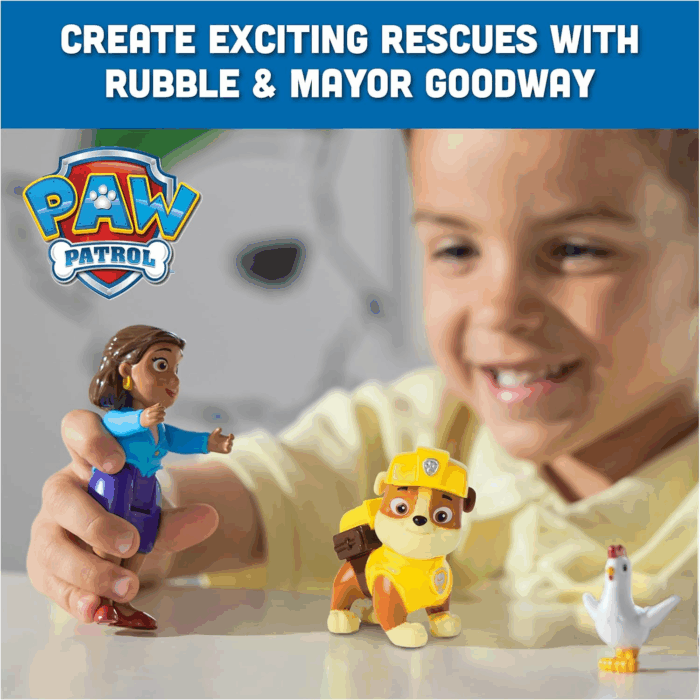 Rubble, Mayor Goodway & Chickaletta Figures, Kids Toys for Boys and Girls Ages 3 and Up - Image 5