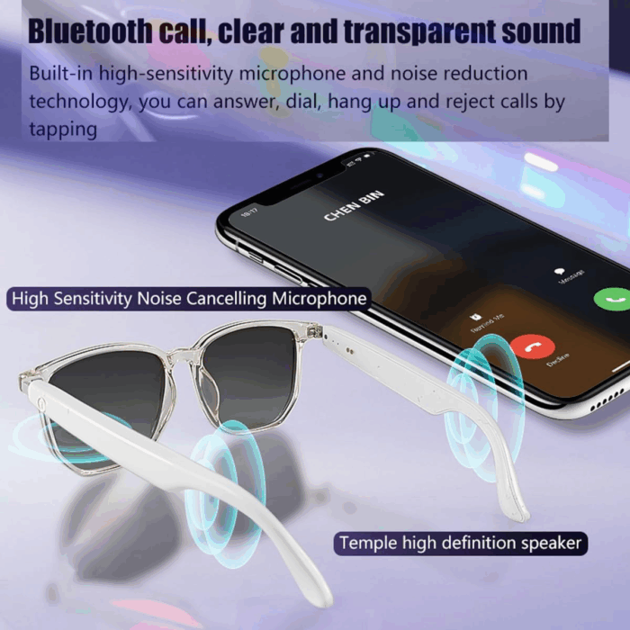 Bluetooth Anti-Blue Light Glasses, Smart Bluetooth Glasses for Women,Voice Control,Open Ear Style, Listen Music and Calls (Lear Lens with Pink Frame1) - Image 9