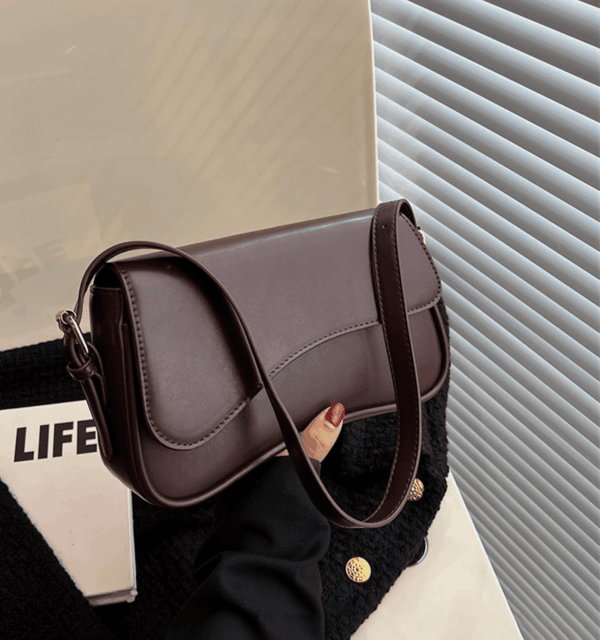Shoulder Bag for Women Y2K Trendy Purse Vegan Leather Hobo Handbags Clutch Saddle Bag with 2 Removable Strap - Image 5