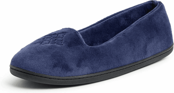 Women'S Cozy Memory Foam Indoor Rebecca Closed Back House Ballet Slipper with Wide Widths