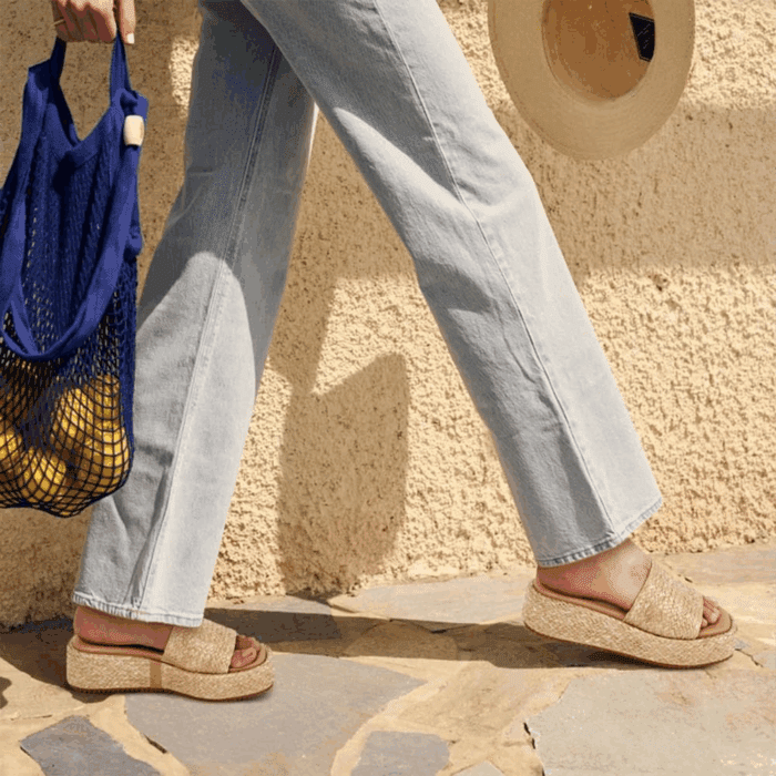 Platform Slip on Espadrille Sandals for Women Wedges Slides Bohemia Sandals Flatform Open Toe Beach Sandals - Image 5
