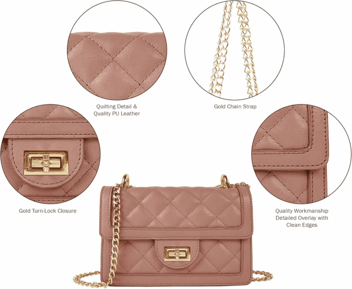 Small Quilted Crossbody Bag, Trendy Designer Mini Shoulder Bag, Phone Wallet Purse for Women - Image 5