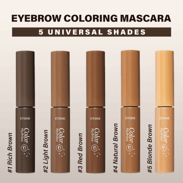 Color My Brows 4.5G #2 Light Brown | Eyes Makeup | Eyebrow Mascara, Quickly Fixing Natural Eyebrow Makeup with Care Effect | Kbeauty - Image 3