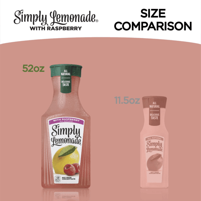 Non GMO All Natural Raspberry Lemonade Raspberry, 52 Fl Oz Bottle - Image 5