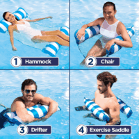 Aqua 4-In-1 Monterey Hammock Pool Float & Water Hammocks – 2-3-4 Multipacks – Multiple Colors/Styles – for Adults and Kids Floating - Image 2