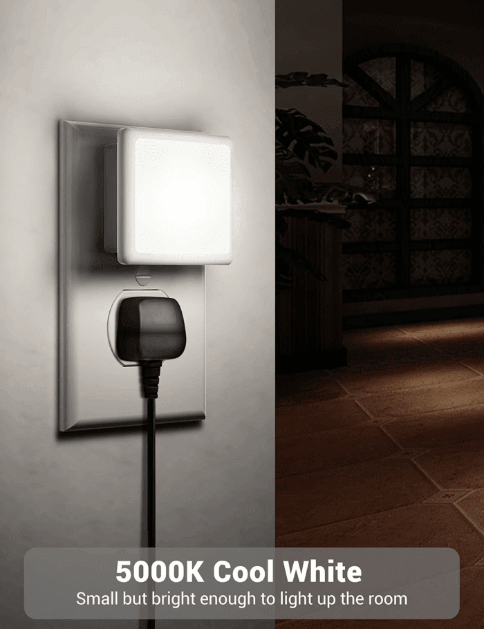 Night Lights Plug into Wall, LED Night Light with Light Sensors[2 Pack], 5000K Bright Night Light for Bathroom,Nightlight Plug in Suitable for Living Room, Adults, Hallway - Image 5